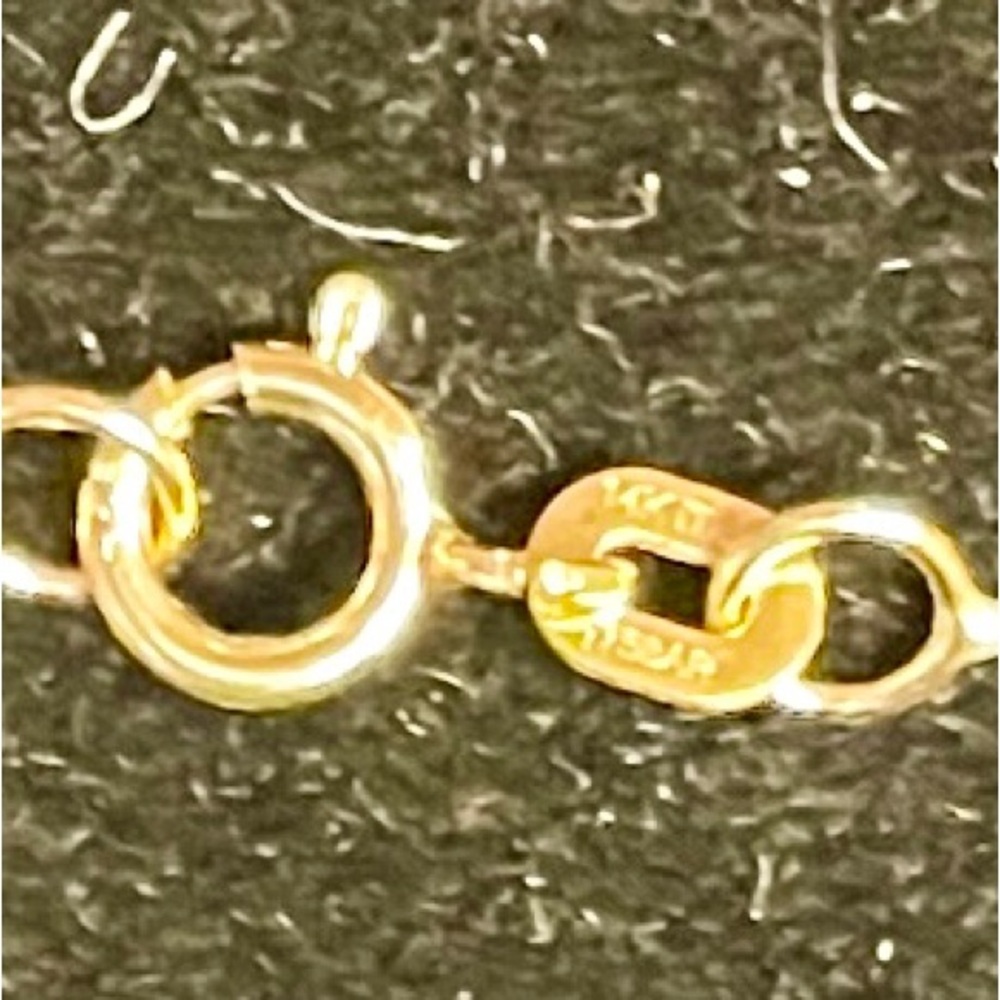 💕 NWT Genuine 14K Italian Gold "Love" Script 18" Necklace. 2 Grams. Sweet! - Picture 5 of 6